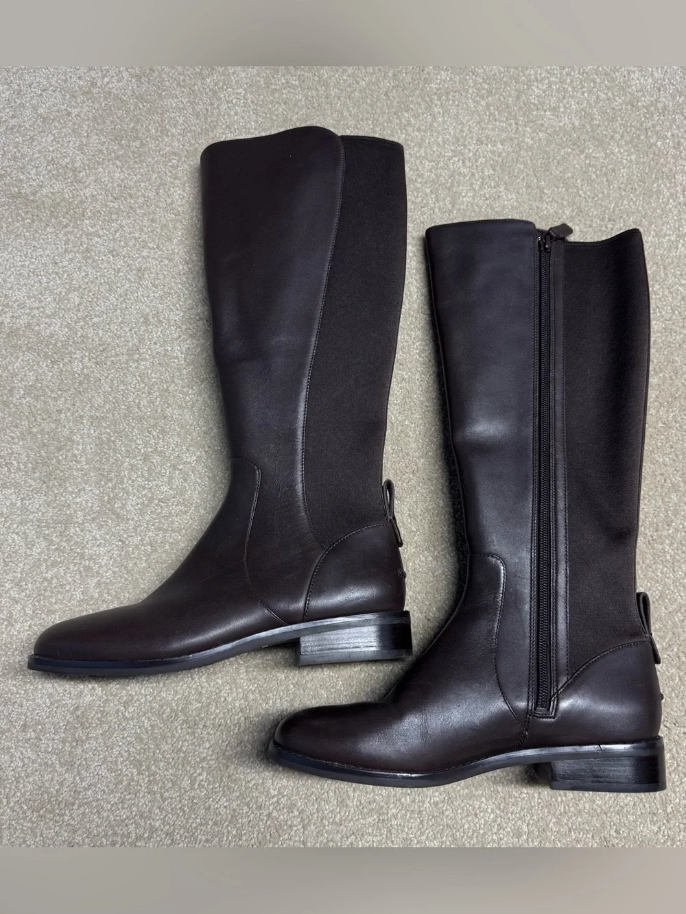 Cole Haan Narina Tall Riding Boots Women’s 7 Brown Leather Comfort Zip Up